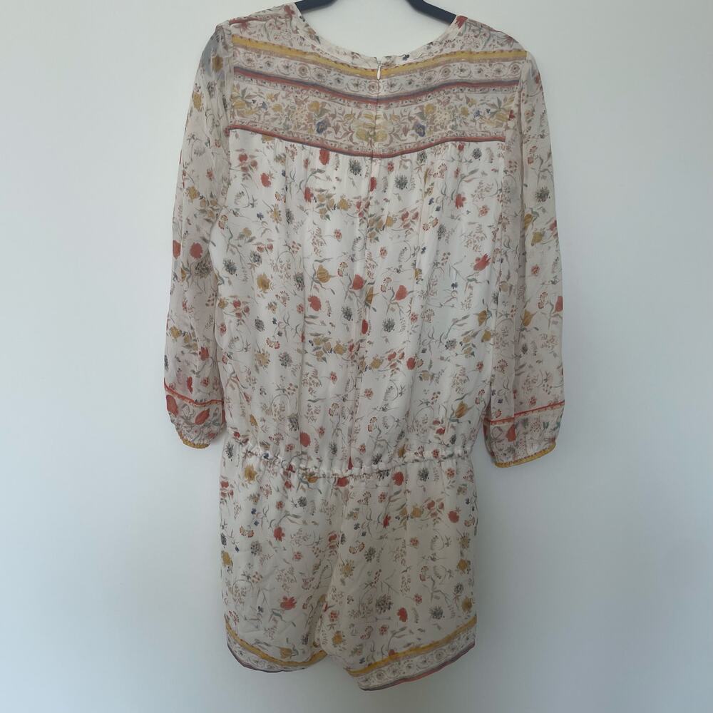 NWT Joie "Weldon" Silk Romper in ivory floral print sz L - Picture 2 of 16